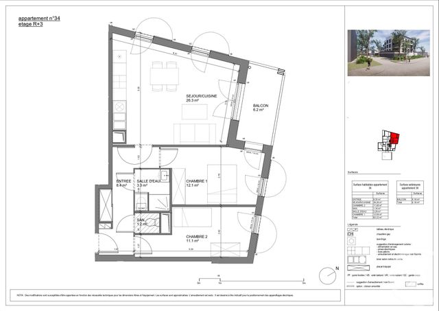 Appartement T3 à vendre - 3 pièces - 62,22 m2 - Biganos - 33 - AQUITAINE