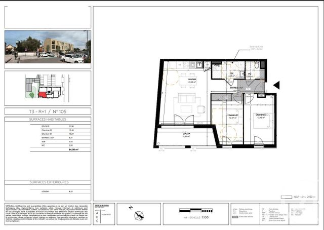Appartement T3 &agrave; vendre - 3 pi&egrave;ces - 64,06 m2 - Biganos - 33 - AQUITAINE