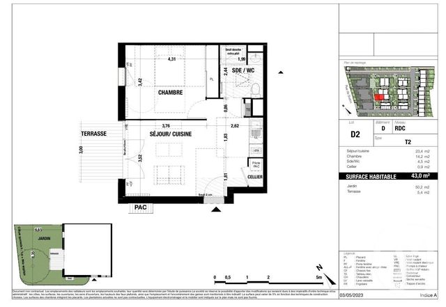Appartement T2 à vendre - 2 pièces - 43 m2 - Belin Beliet - 33 - AQUITAINE