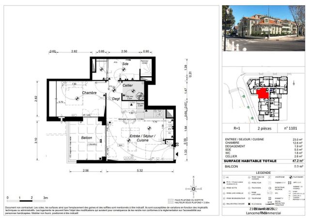 Appartement T2 &agrave; vendre - 2 pi&egrave;ces - 47,20 m2 - Arcachon - 33 - AQUITAINE