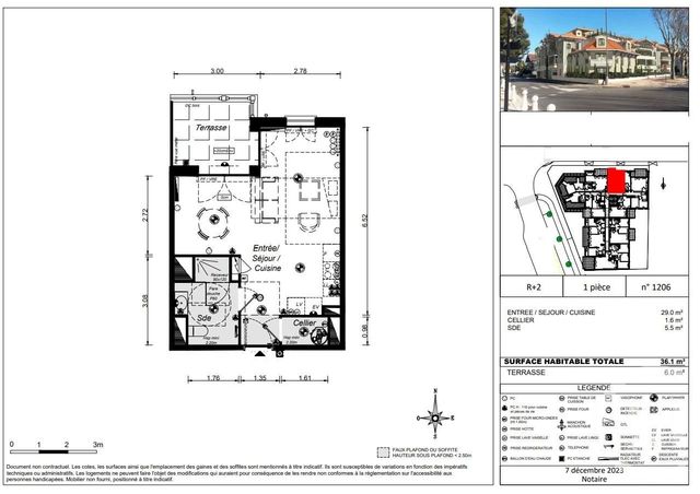 Appartement T1 &agrave; vendre - 2 pi&egrave;ces - 36,10 m2 - Arcachon - 33 - AQUITAINE