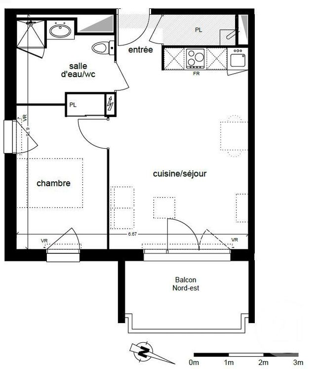 Appartement F2 &agrave; louer - 2 pi&egrave;ces - 42,75 m2 - Biscarrosse - 40 - AQUITAINE
