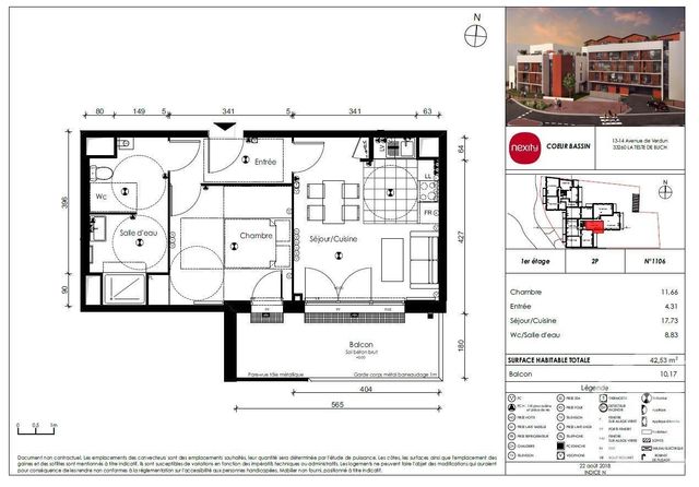 Appartement F2 &agrave; louer - 2 pi&egrave;ces - 42,53 m2 - La Teste De Buch - 33 - AQUITAINE
