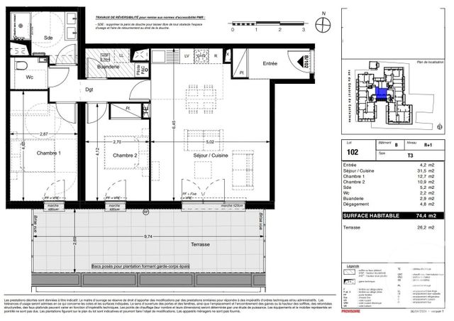 Afficher la photo en grand Appartement T4 à vendre - 3 pièces - 74,40 m2 - La Teste De Buch - 33 - AQUITAINE