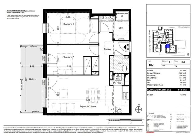 Appartement T3 à vendre - 3 pièces - 64,80 m2 - La Teste De Buch - 33 - AQUITAINE