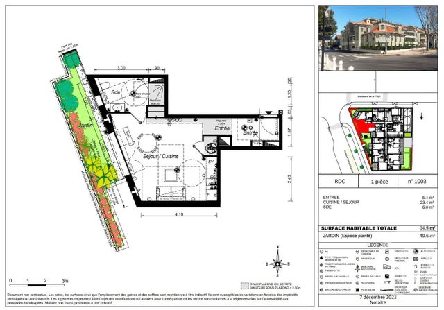 Appartement T1 à vendre - 1 pièce - 34,50 m2 - Arcachon - 33 - AQUITAINE
