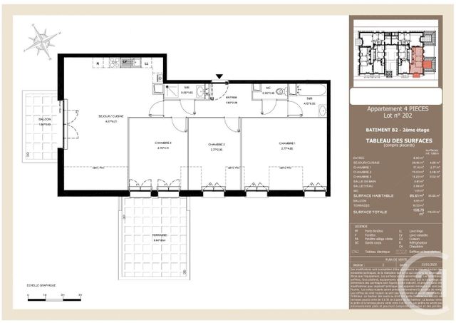 Afficher la photo en grand Appartement T4 à vendre - 4 pièces - 108,80 m2 - Arcachon - 33 - AQUITAINE