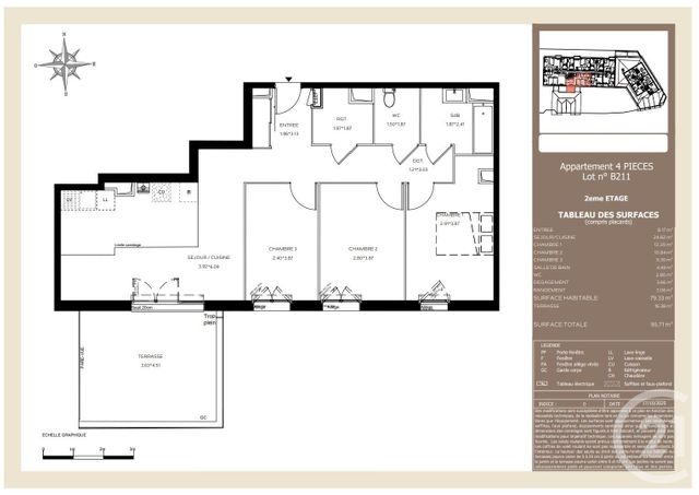 Appartement T4 &agrave; vendre - 4 pi&egrave;ces - 79,33 m2 - Le Teich - 33 - AQUITAINE