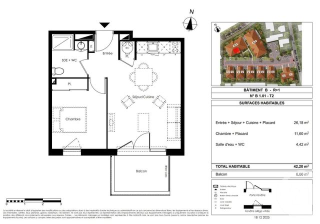 Appartement T2 &agrave; vendre - 2 pi&egrave;ces - 42,20 m2 - Le Teich - 33 - AQUITAINE