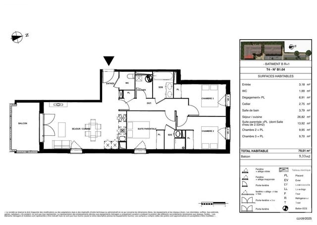 Appartement T4 &agrave; vendre - 4 pi&egrave;ces - 79,01 m2 - Gujan Mestras - 33 - AQUITAINE