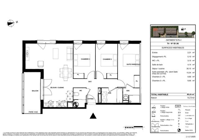 Appartement T4 &agrave; vendre - 4 pi&egrave;ces - 80,24 m2 - Gujan Mestras - 33 - AQUITAINE