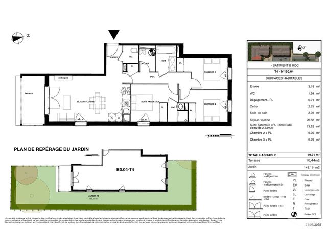 Appartement T4 &agrave; vendre - 4 pi&egrave;ces - 79,01 m2 - Gujan Mestras - 33 - AQUITAINE