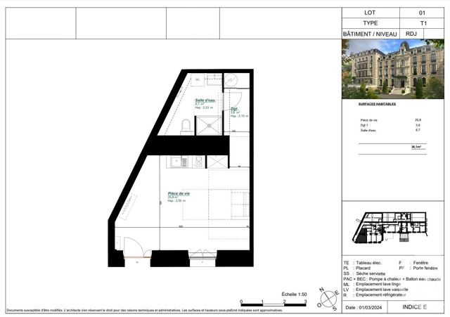 Appartement T1 à vendre - 1 pièce - 36,10 m2 - Arcachon - 33 - AQUITAINE