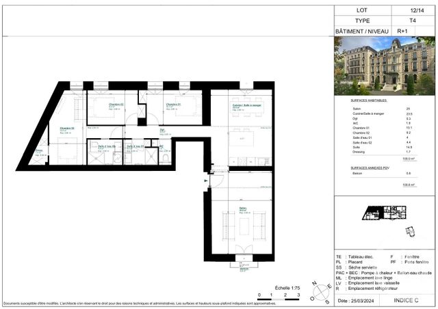 Appartement T4 &agrave; vendre - 4 pi&egrave;ces - 100 m2 - Arcachon - 33 - AQUITAINE