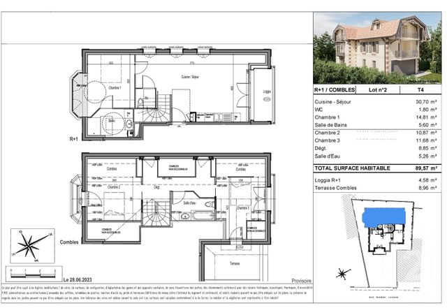 Appartement F4 à vendre - 4 pièces - 89,57 m2 - Arcachon - 33 - AQUITAINE