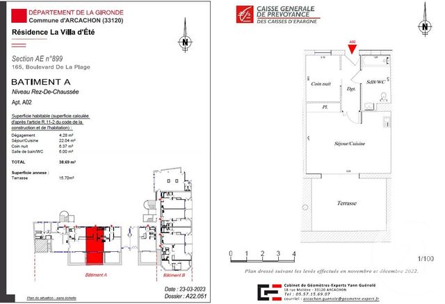 Appartement F2 &agrave; vendre - 2 pi&egrave;ces - 38,69 m2 - Arcachon - 33 - AQUITAINE