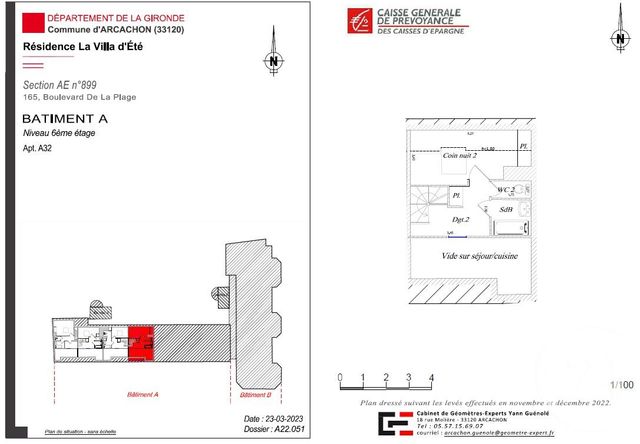 Appartement F3 &agrave; vendre - 3 pi&egrave;ces - 48,59 m2 - Arcachon - 33 - AQUITAINE